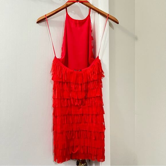 Zara FRINGED TULLE HALTER DRESS Size Small - Picture 13 of 13